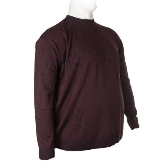 Βαμβακερό jacquard πλεκτό πουλόβερ της Leo Collection - Ruby Wine