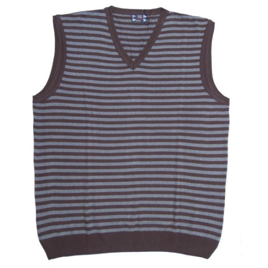 Καζάκα ριγέ μάλλινη με βε - ΓΚΡΙ/ΚΑΦΕ