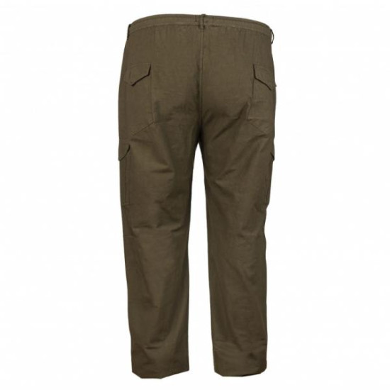 Καλοκαιρινή βαμβακερή παντελόνα μεσαίου καβάλου τυπου cargo με λάστιχο by L.T.G - Khaki