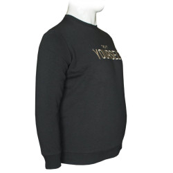 Τρίκλωνη φούτερ κολεγιακή με κέντημα στο στήθος - CEMENT