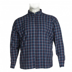 Πουκάμισο καρό βαμβακερό με μακρύ μανίκι - Blue Sax/Red