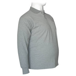 Polo πικέ μονόχρωμη με τσέπη - Grey Melange