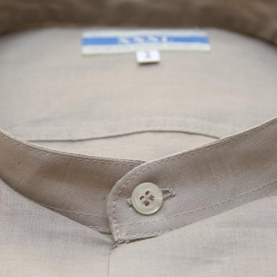 Μάο πουκαμίσα λινή - ΧΑΚΙ Μάο πουκαμίσα λινή - ΧΑΚΙ