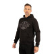 Hoodie φούτερ τρίκλωνη με κέντημα της Leo Collection - Black