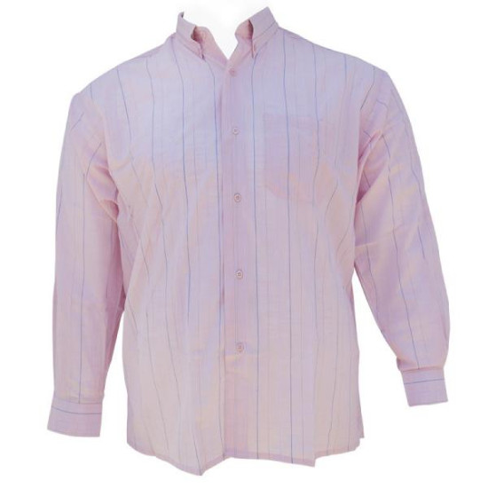 Πουκάμισο ριγέ μακρυμάνικο με τσέπη - .ΡΟΖ