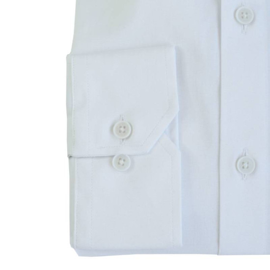 Μονόχρωμο ελαστικό πουκάμισο - White