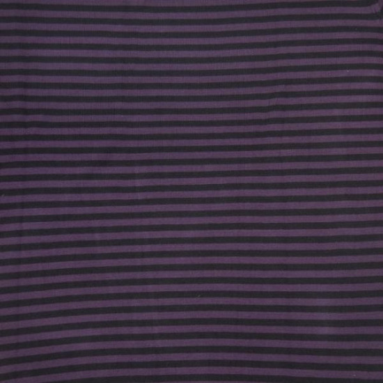 Πλεκτή μπλούζα με βε και ρίγα - ΜΑΥΡΟ/ΜΩΒ