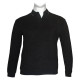 Βαμβακερή μπλούζα Polo wool feel της Leo Collection,με suede λεπτομέρειες - Black