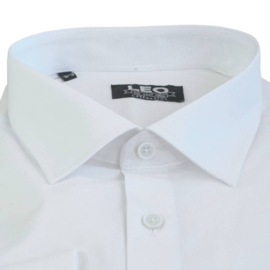 Μονόχρωμο ελαστικό πουκάμισο - White