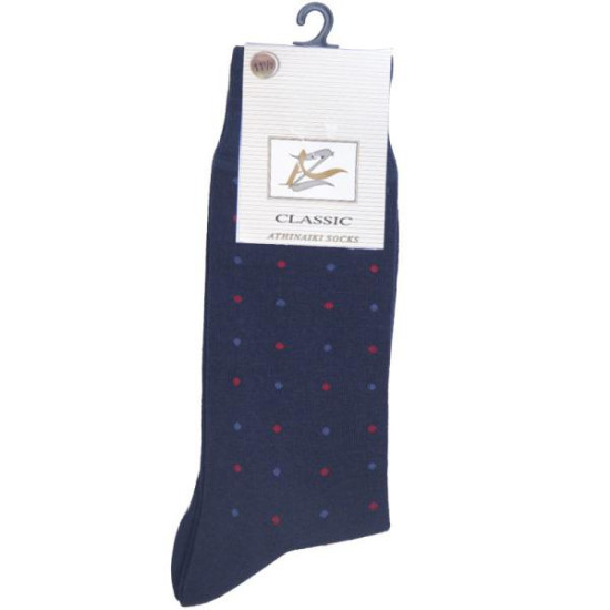 Βαμβακερή κάλτσα πουά με ενίσχυση - ΜΠΛΕ