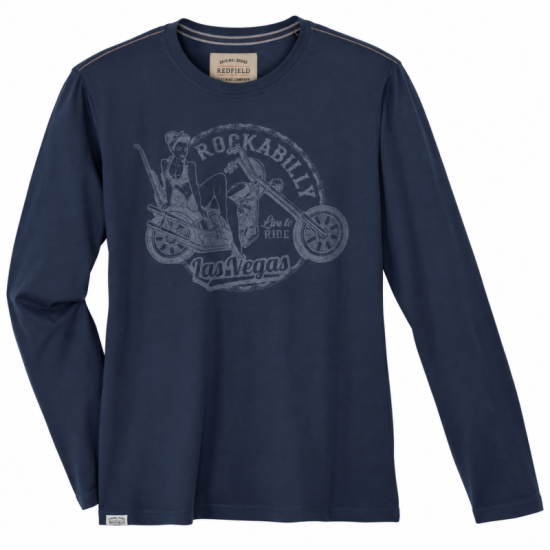 King size μακό pennie μακρυμάνικη μπλούζα Rockabilly ,της Redfield - Dark Denim
