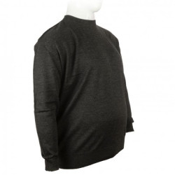 Πλεκτη μπλουζα μονοχρωμη με λαιμοκοψη - Anthracite