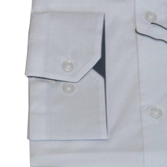 King size ελαστικό μονόχρωμο μακρυμάνικο πουκάμισο - White