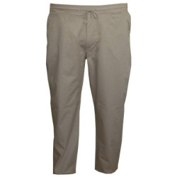 Καπαρτινέ καλοκαιρινή παντελόνα με λάστιχο στην μέση - Beige