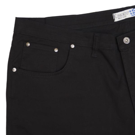 Χειμερινό καπαρτινέ ελαστικό παντελόνι - ΜΑΥΡΟ