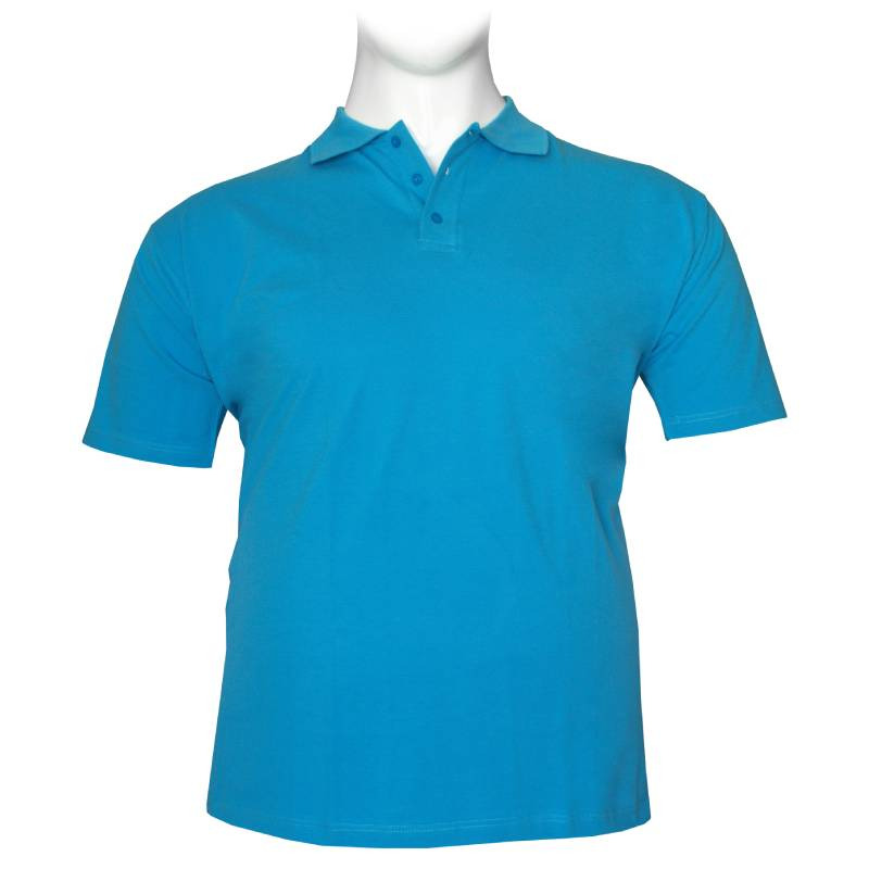 Βαμβακερό πικέ μπλουζάκι "Polo Plain" της Leo Collection - Malibu Turquoise
