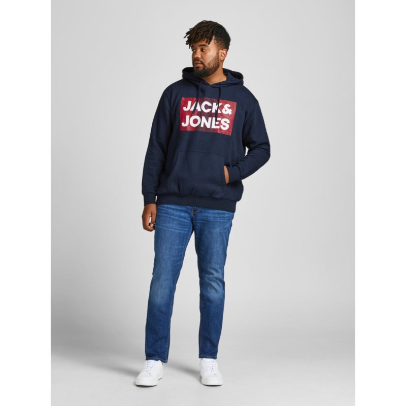 Hoodie φούτερ με μεταξοτυπία Jack & Jones +Fit - Navy Blazer