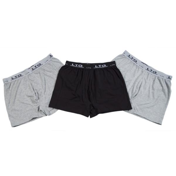 Μποξεράκι βαμβακερό τριών τεμαχίων - ΜΑΥΡΟ/ΓΚΡΙ