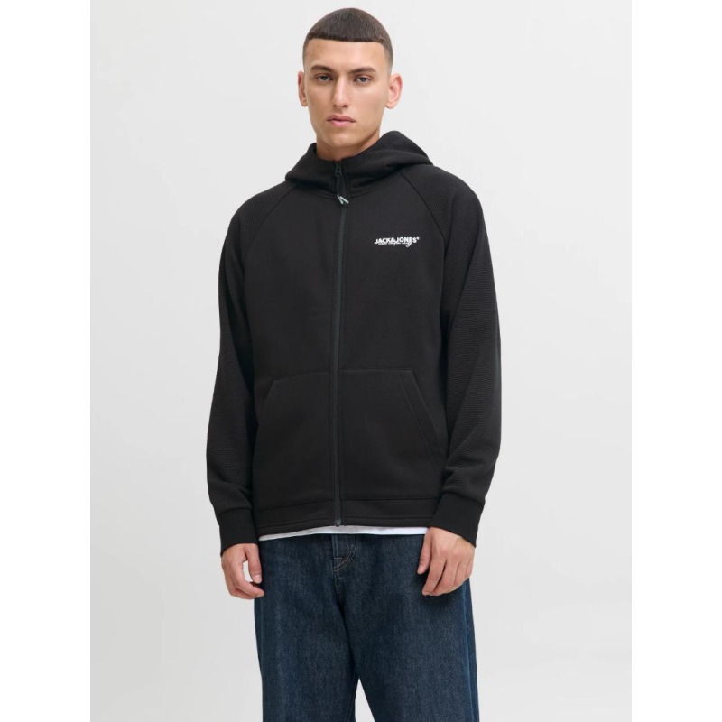 Ζακέτα "Hatcher Sweat Zip" με κουκούλα,by Jack & Jones +Fit - Black