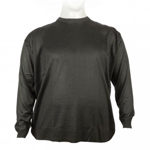 Πλεκτη μπλουζα μονοχρωμη με λαιμοκοψη - ΓΚΡΙ