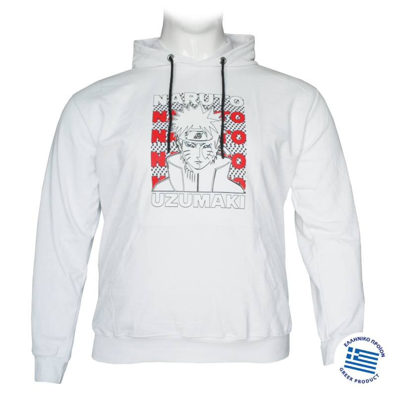 Hoodie φούτερ "Naruto"της Leo Collection - White