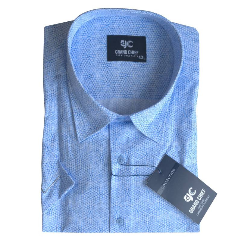 Κοντομάνικο πουκάμισο "Rhombus" της Leo collection - Blue Chill