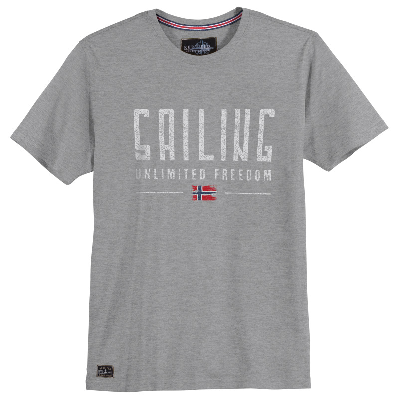 King size t-shirt μακό pennie "Sailing",της Redfield - Grey Melange