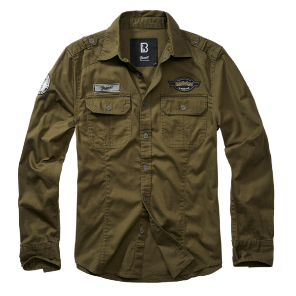 Luis vintage shirt by Brandit - Dark Olive Green