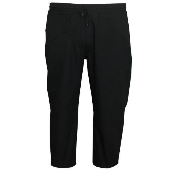 Καπαρτινέ καλοκαιρινή παντελόνα με λάστιχο στην μέση - ΜΑΥΡΟ