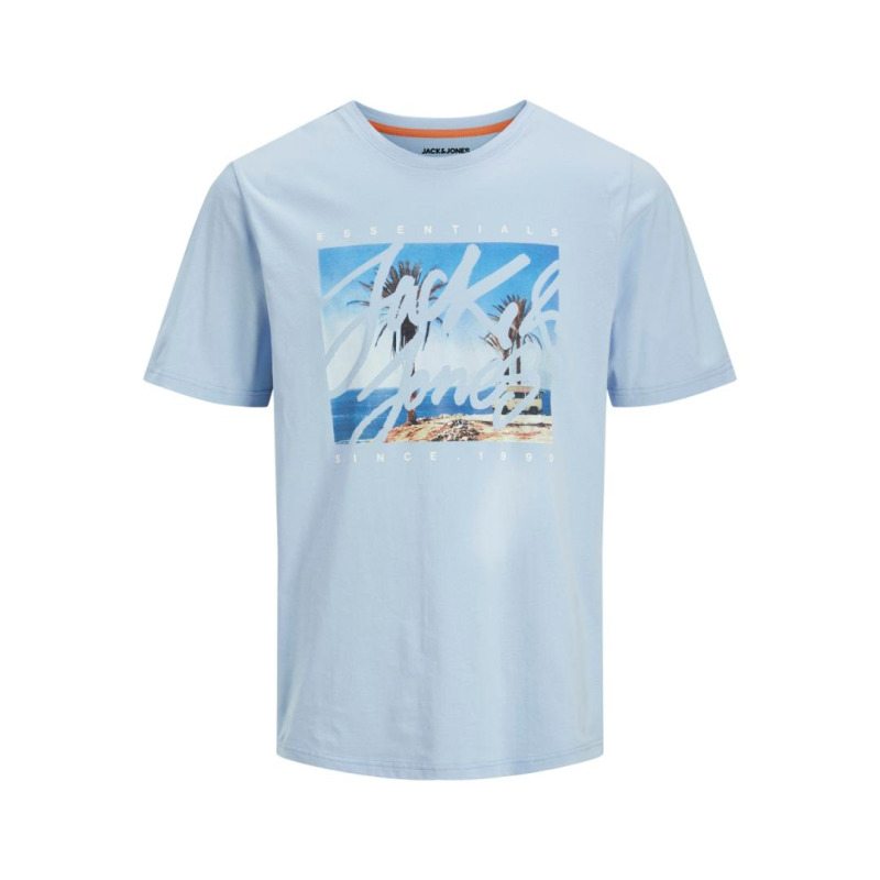 Jack & Jones "Colton Tee"σε Plus fit γραμμή,με μεταξοτυπία - Chambray