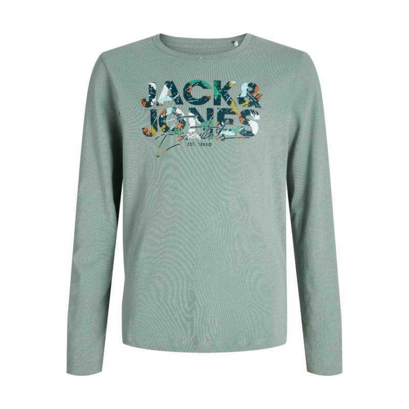 Jack & Jones "Geplas Tee",μακό μπλούζα με μεταξοτυπία - Iceberg Green