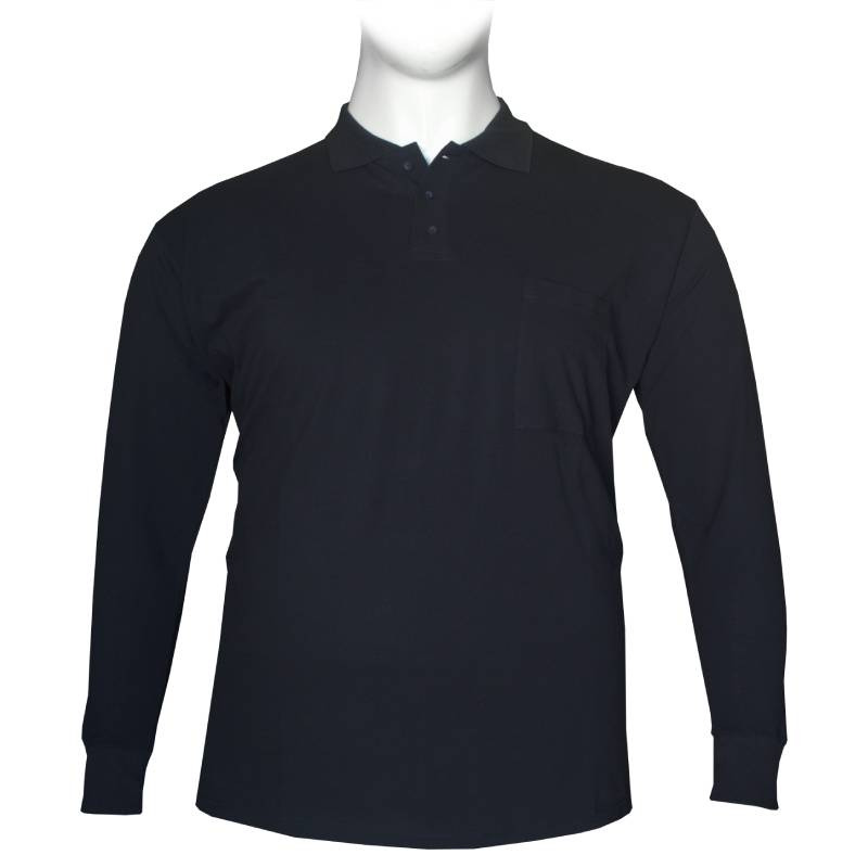 Polo πικέ μονόχρωμη με τσέπη - NAVY BLUE