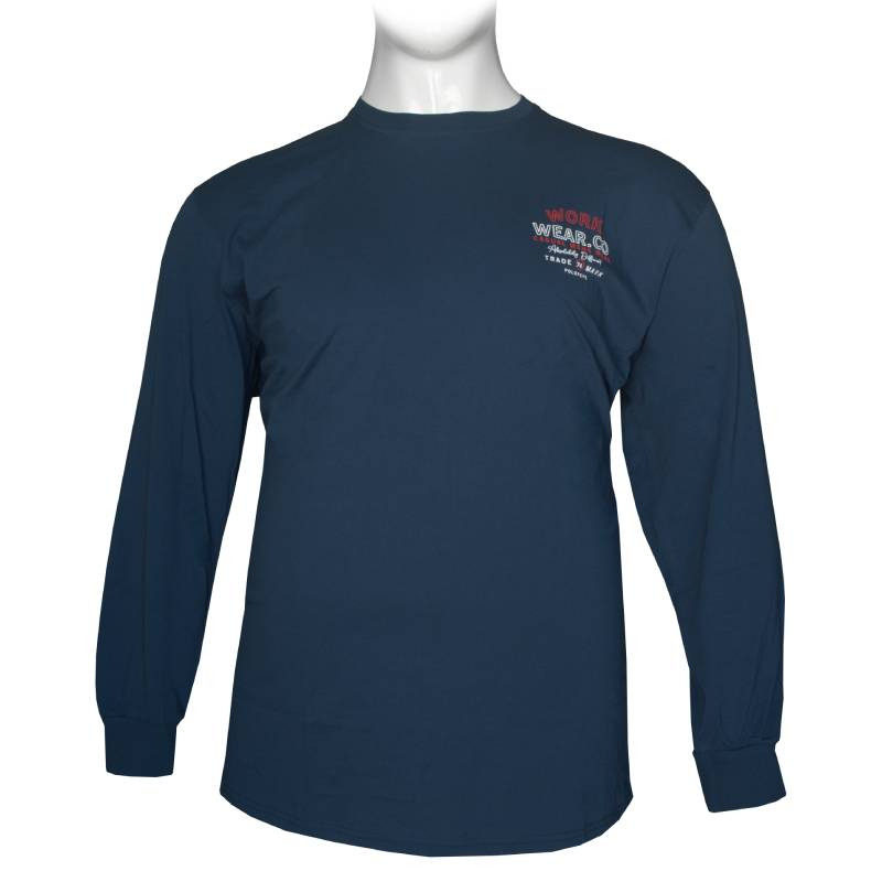 Μπλούζα λαιμόκοψη μακό με ανάγλυφη μεταξοτυπία by Leo collection - Indigo