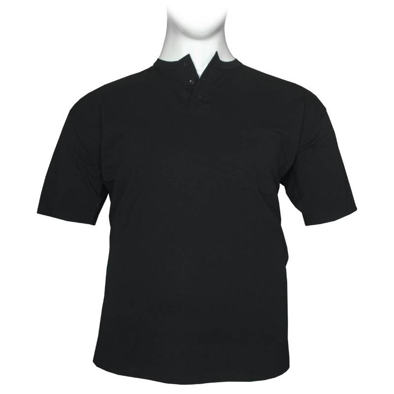 Βαμβακερό μακό μπλουζάκι button ve - Black Rock