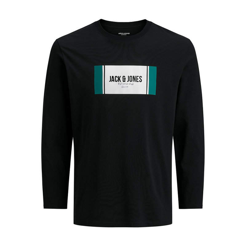 Jack & Jones "Hayato tee",μακό μπλούζα με μεταξοτυπία - Black
