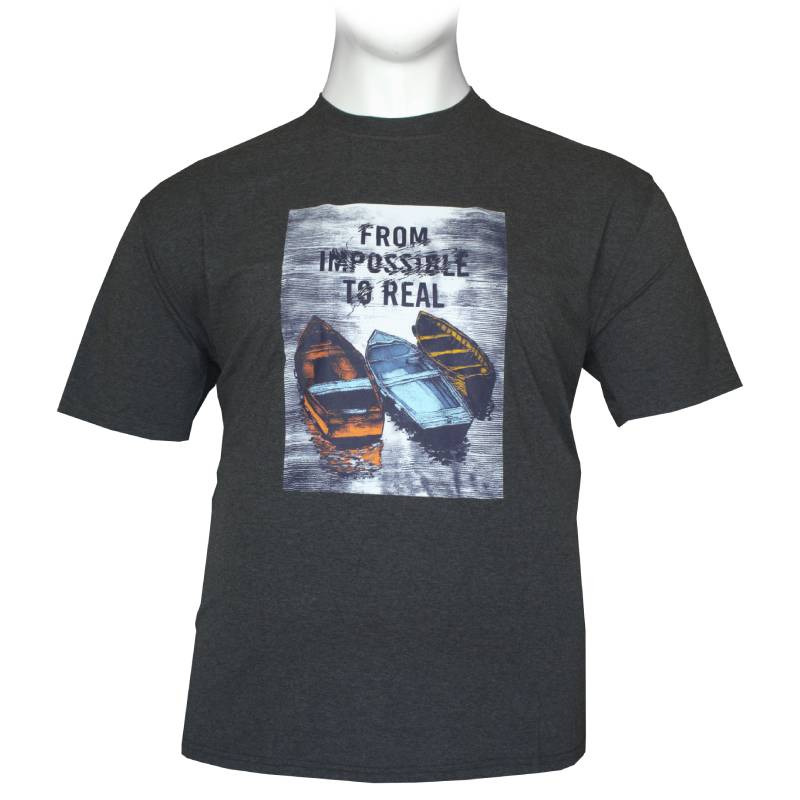 King size μακό pennie T-shirt "Impossible" της Polo Pepe - Anthracite