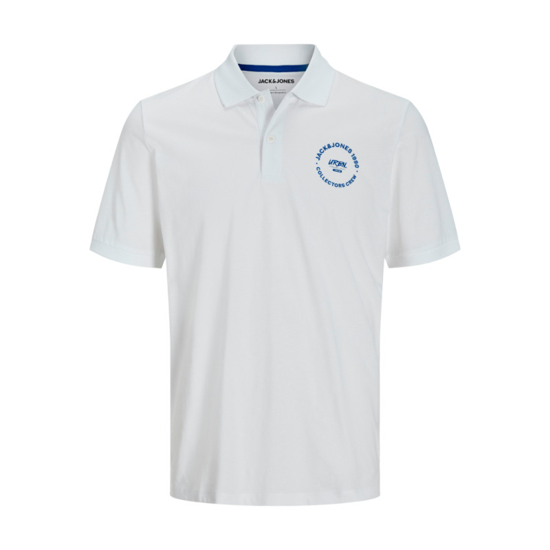 Ζέρσευ πόλο μπλουζάκι "Simon Polo",by Jack&Jones - ΛΕΥΚΟ