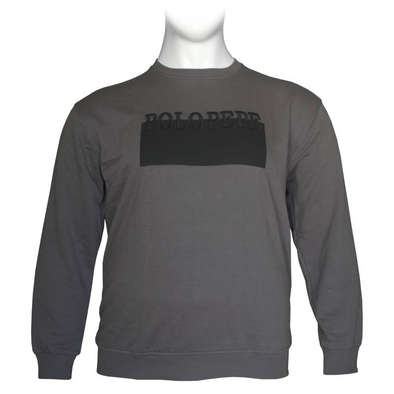 Μακρυμάνικη μπλούζα "Logo" της Polo Pepe από βαμβακερό ζέρσευ ύφασμα - Anthracite