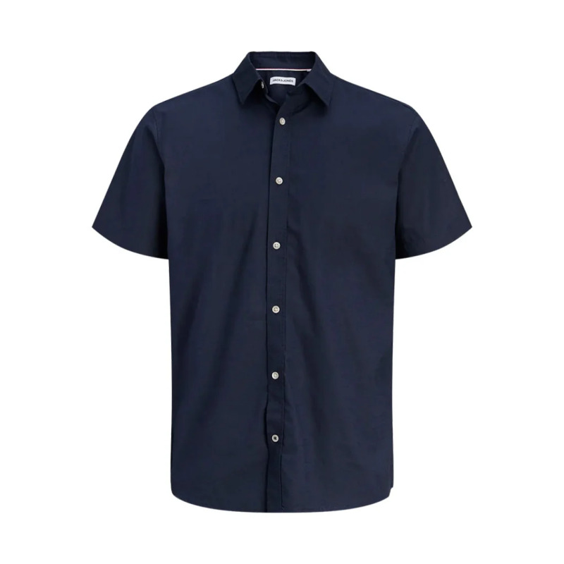 Jack & Jones "Henry Slub Shirt",βαμβακερό κοντομάνικο πουκάμισο - Navy Blazer
