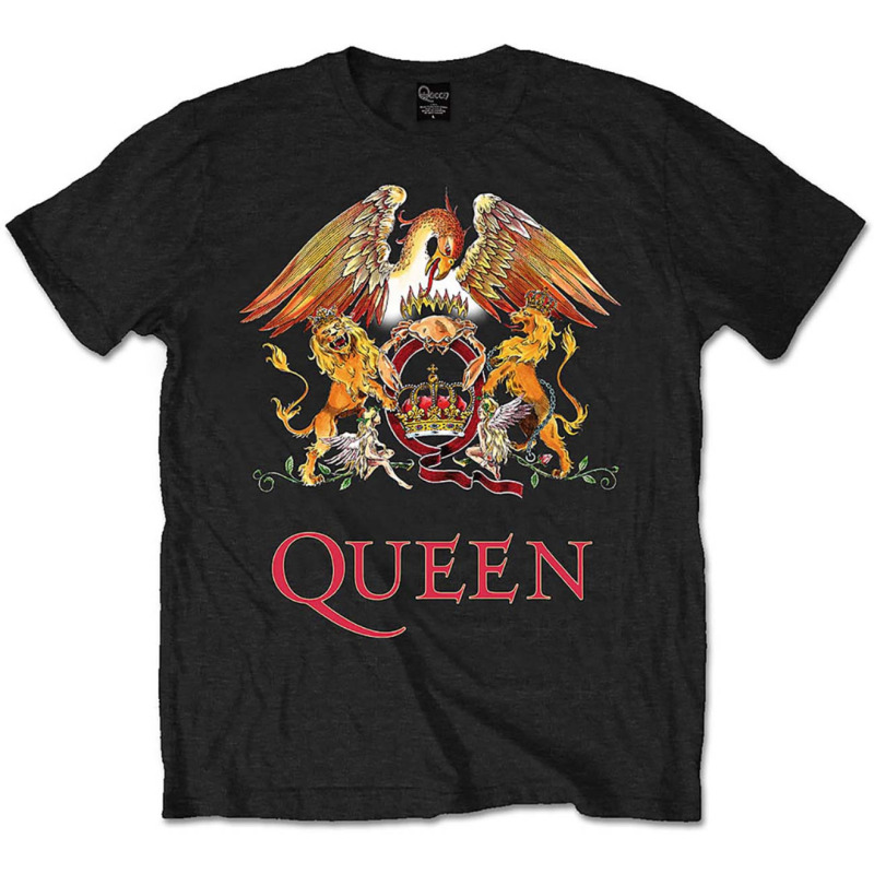 Queen Logo T-shirt,Licensed Merchandise - Black Rock