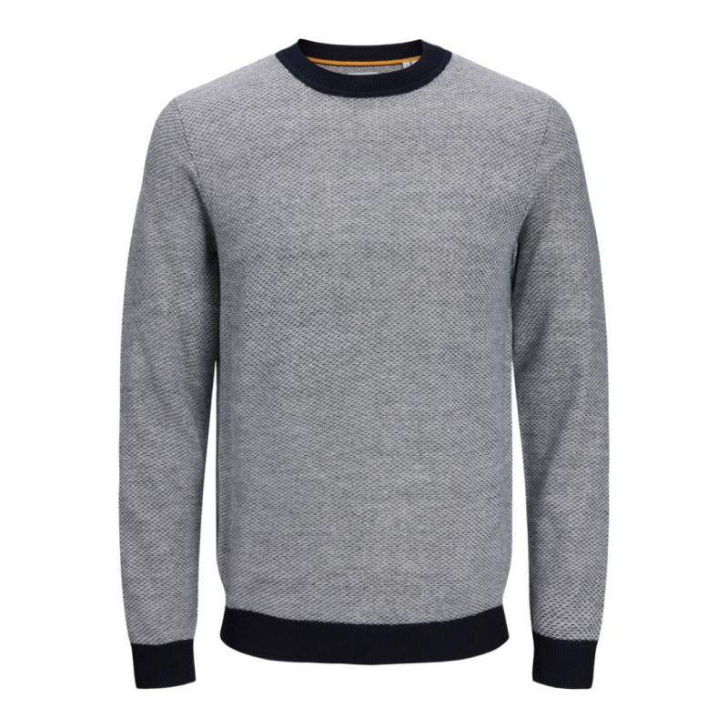 Πλεκτή μπλούζα με λαιμόκοψη,Billy Knit by Jack & Jones - Grey Melange