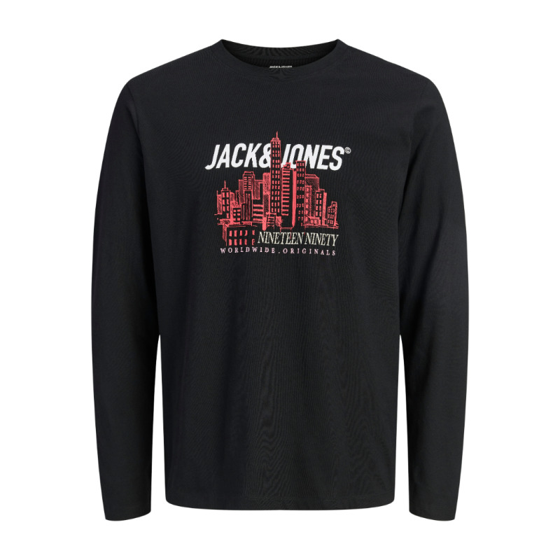 Jack & Jones "York Tee",μακό μπλούζα με μεταξοτυπία - Black