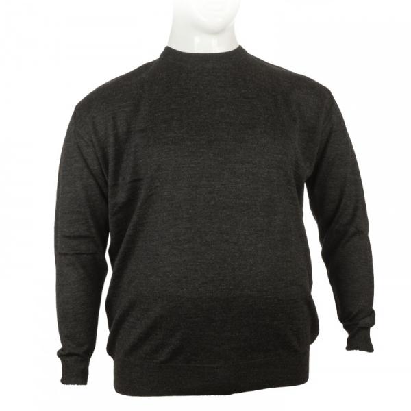 Πλεκτη μπλουζα μονοχρωμη με λαιμοκοψη - Anthracite