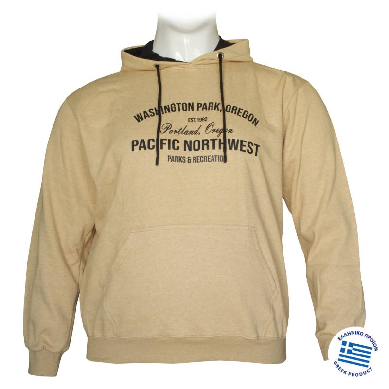 Hoodie φούτερ "Pacific Northwest"της Leo Collection - Sand