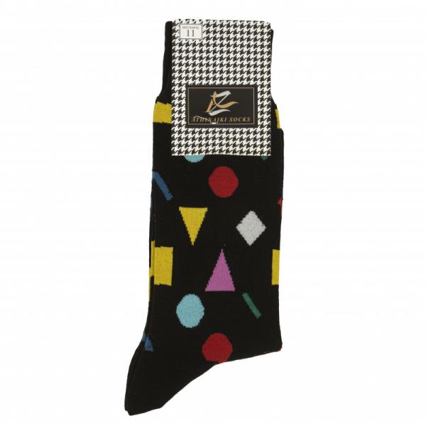 Βαμβακερή κάλτσα σχεδιαστή με ενίσχυση - Black