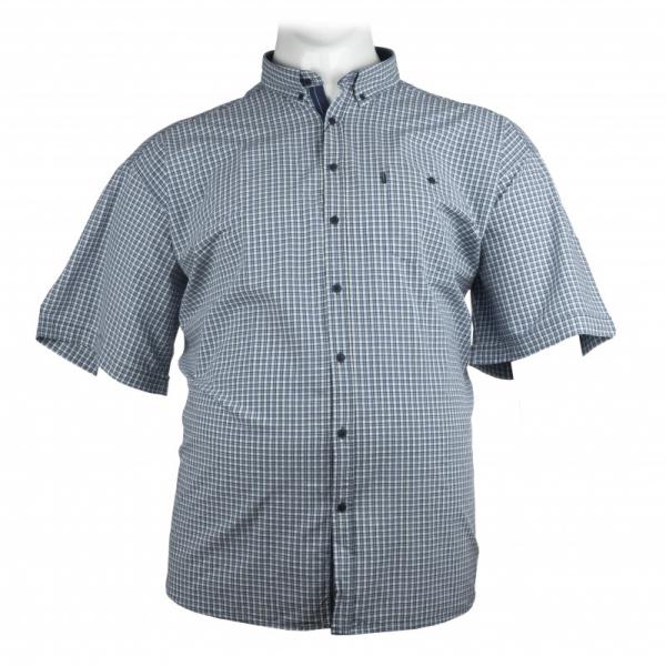 Πουκάμισο κοντομάνικο καρό βαμβακερό με τσέπη - Chambray Blue/Pale White