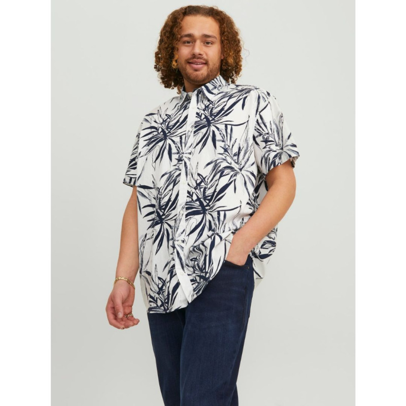 Πουκάμισο κοντομάνικο "Hawaiian Crayon" by Jack & Jones - Cloud Dancer