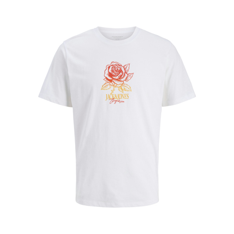 Jack & Jones "Almeria Tee"σε Plus fit γραμμή,με μεταξοτυπία - Bright White