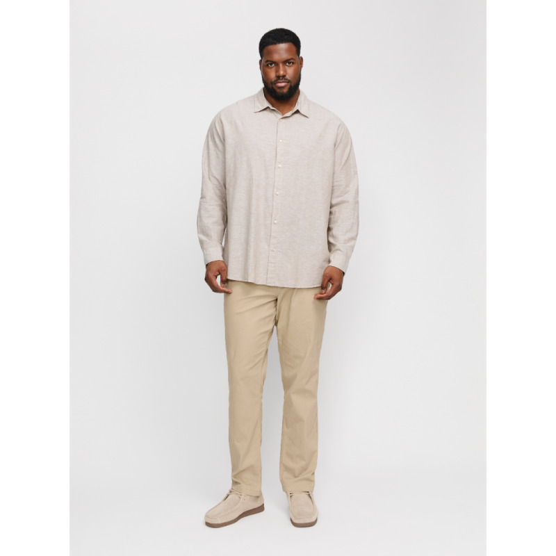 Jack & Jones "Breeze Linen Shirt",λινό μακρυμάνικο πουκάμισο - Crockery