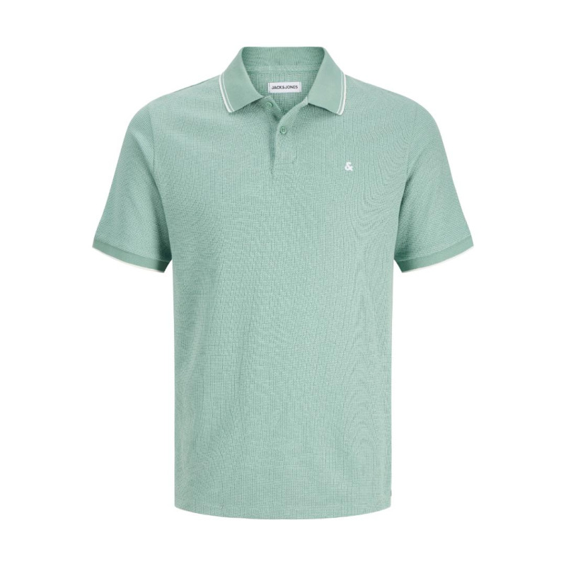 Ελαστική Single Jersey μπλούζα "Austin Polo",της Jack&Jones - Mineral Blue